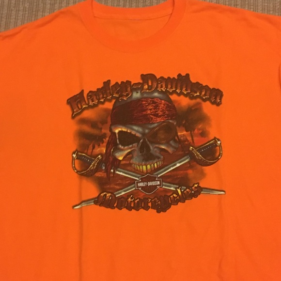 Harley Davidson Vintage Men’s Orange XL T-SHIRT - Picture 2 of 8